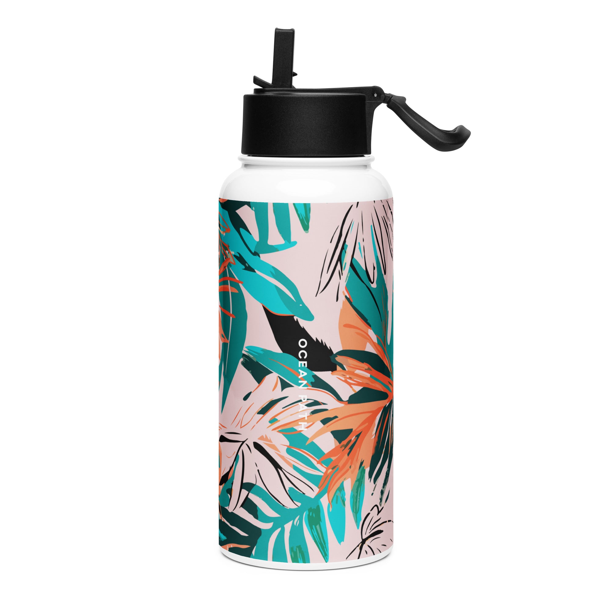 Jungle : Stainless Steel Water Bottle with a Straw Lid