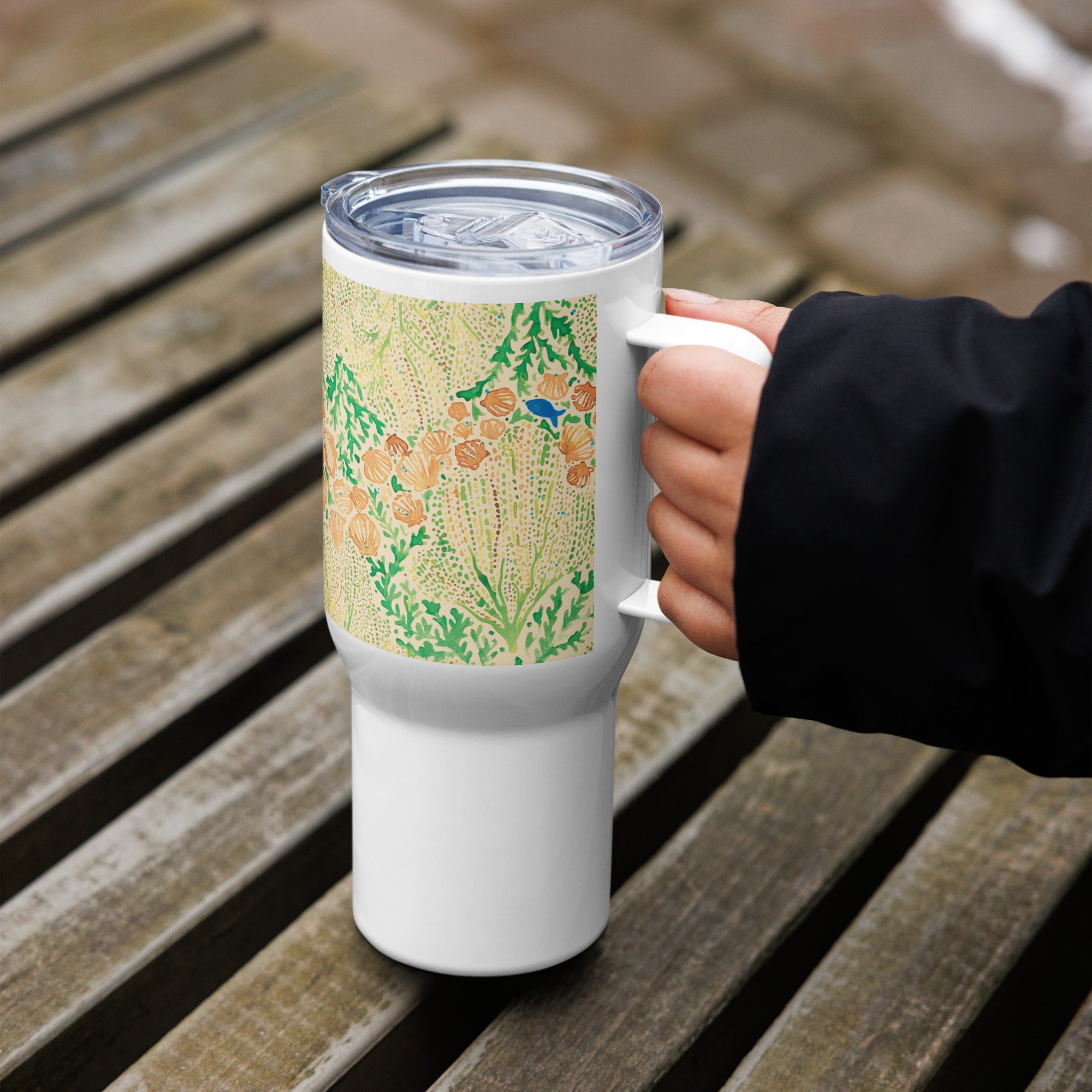 Corals : Travel Mug with a Handle